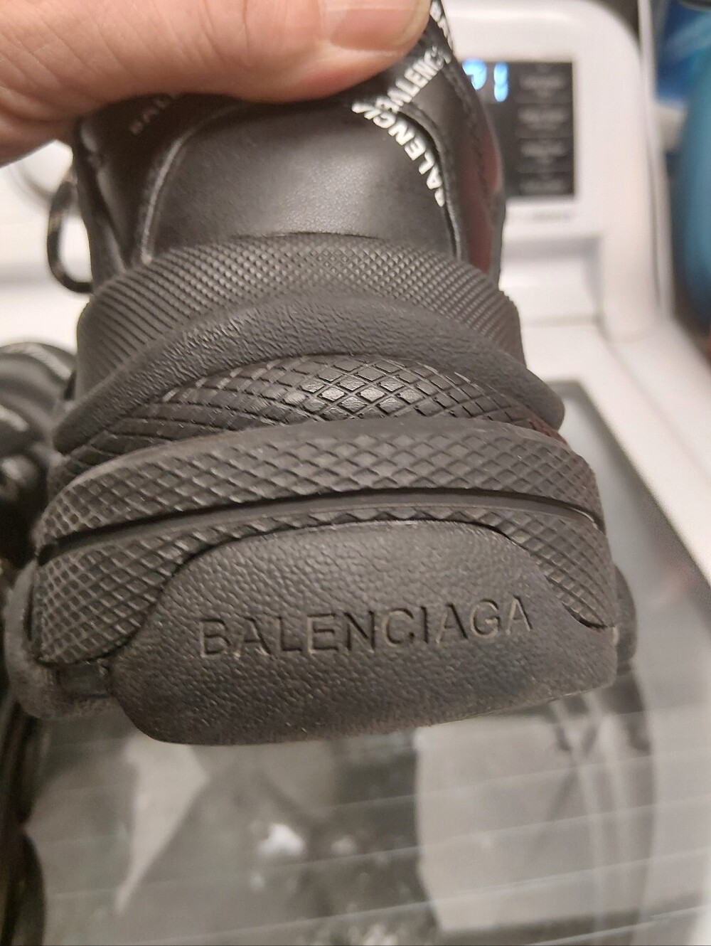 Balenciaga Black Triple S Lace-Up allover Logo Sneakers(Yes Their Real!!!) - Picture 9 of 16